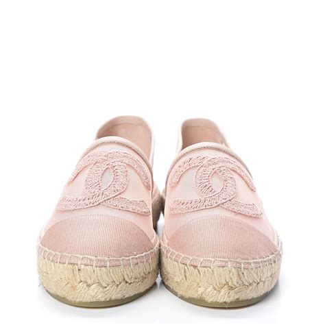 chanel mesh espadrilles pink